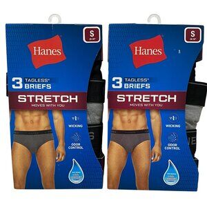 Hanes Tagless Stretch Briefs Bundle S Comfort Waistband Wicking Odor Control